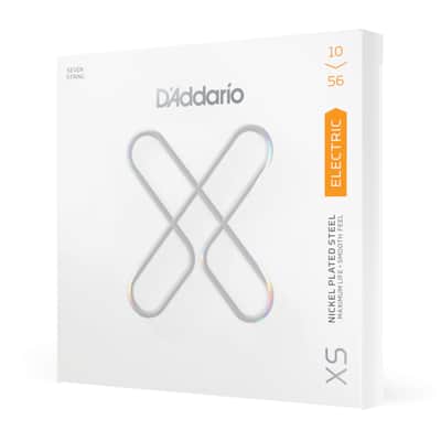 D'Addario XS Electric Guitar 7-String Nickel Plated Steel, Reg Light 10-56 image 1
