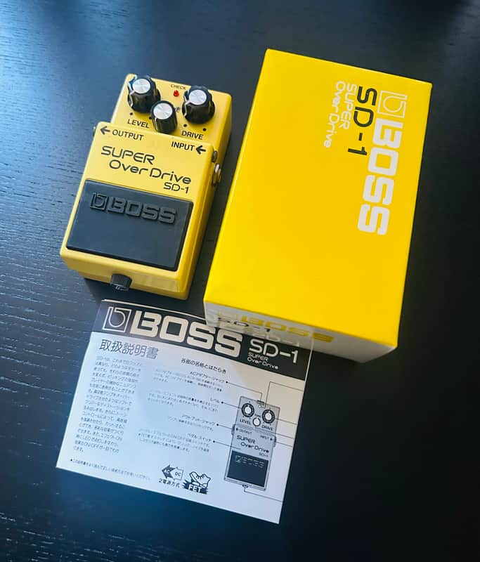 BOSS SD-1 Super OverDrive 1994 Black Label with Box - Vintage Taiwan image 1