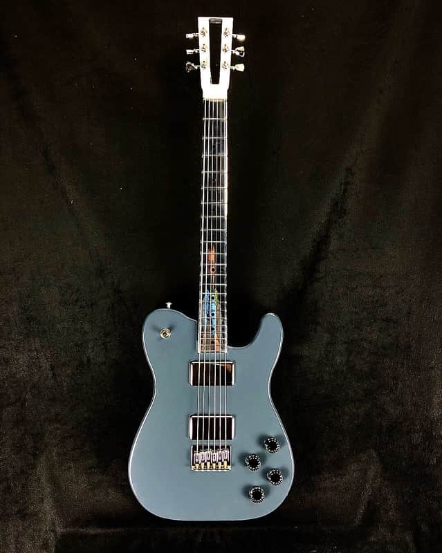 Electrical Guitar Company TT2 all aluminum 2018 Polished and powder coat gray/blue Aaron Turner image 1