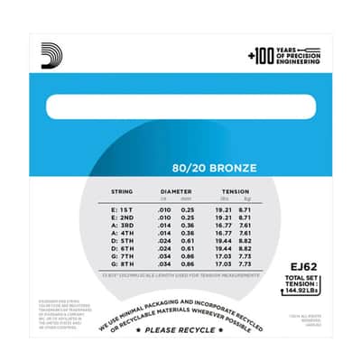 D'Addario EJ62 80/20 Bronze Mandolin Strings, Light, 10-34 image 3