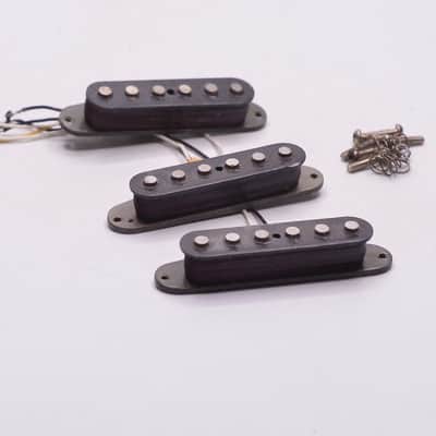 1979-1980 Vintage Set of Fender Stratocaster Pickups Gray Bottom Flat-Pole 100% Original 1970's with Springs and Screws image 2