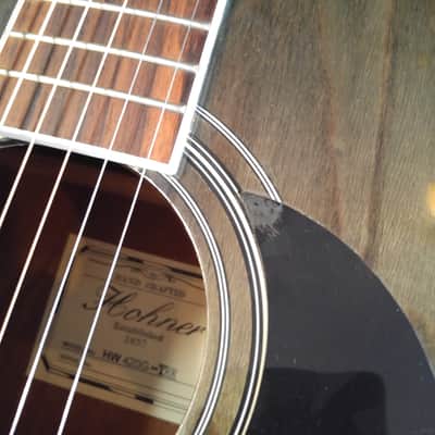Hohner HW-420G Dreadnought Acoustic Transparent Black image 4