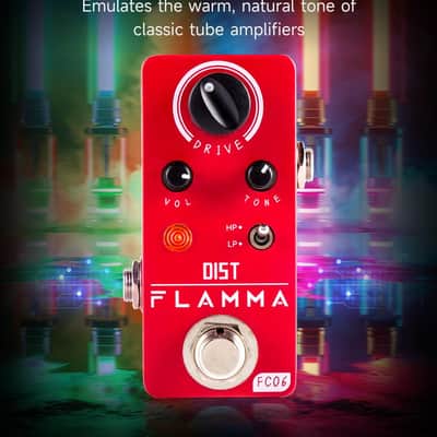FLAMMA FC06 Distortion Guitar Pedal Electric Guitar Effects with 2 Modes: Boost & Drive (HP/LP), Mini Analog Guitar Pedal, True Bypass image 5