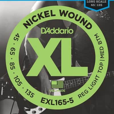 D'Addario EXL165-5 5 String Guitar BASS Strings UPC 019954945053 image 1
