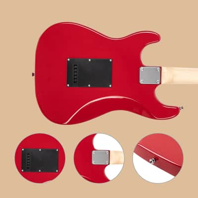 Glarry GST Electric Guitar Red w/ 20W Amplifier image 6