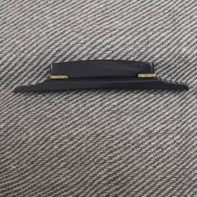 Plain Archtop Guitar Bridge -1 pc in Ebonywood with Golden wheels image 3