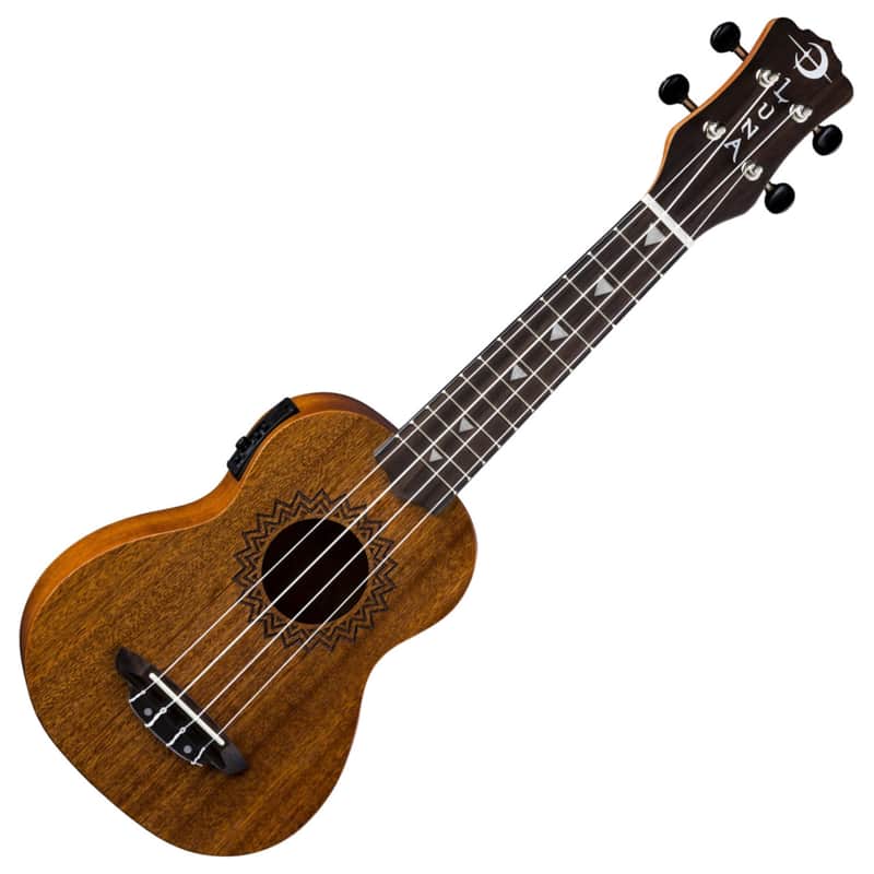 Luna UKE-VMS-EL Vintage Mahogany Soprano Ukulele w/ Preamp, Tuner image 1