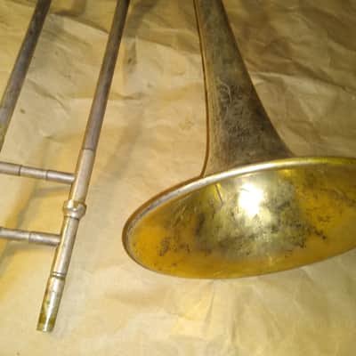 Antique AK Huttl Graslitz silver trombone. Bohemia, 1800s, Vintage good condition image 4