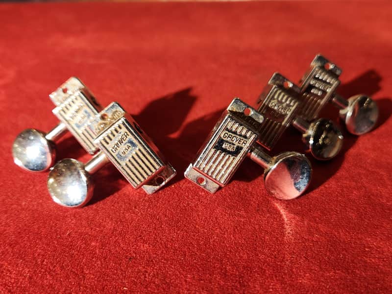 Vintage 1960s Grover Rickenbacker/Martin Slimline Tuners Chrome Missing 1 Treble-Side image 1