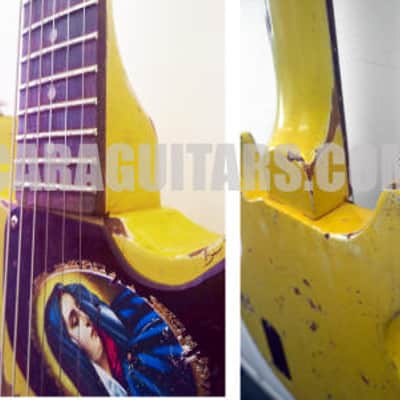 Johnny Thunders - Guitar - tribute - Junior Double Cutaway - TV Yellow - Relic image 5