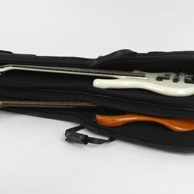 Harvest Fine Leather Black Buffalo & Canvas Gig Bag for Two Electric Bass Guitars image 8