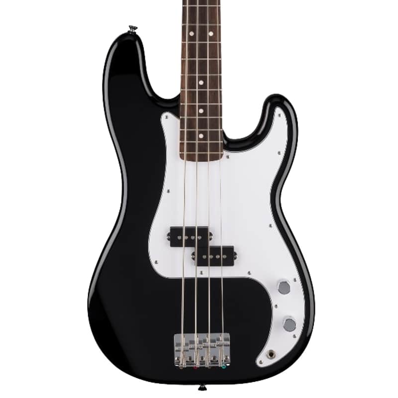 Fender Standard Precision Bass, Laurel Fingerboard, White Pickguard, Black image 1