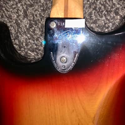 Vintage 1973 fender Stratocaster maple Fretboard electric.guitar hardtail  made in the usa  Sunburst image 8