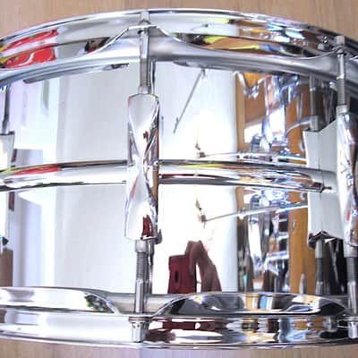 14" x 6.5" Premier 10-Lug Steel Beaded Shell Snare Drum - Vintage image 3