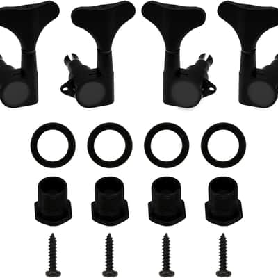 4Pcs Sealed Bass Tuning Pegs Machine Heads 2R2L Compatible with Electric Bass Tuners Replacement Parts (Black) image 1