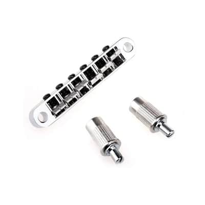Wilkinson WOGT1 & WOGB2 Tune-O-Matic Bridge for LP Guitar (Bridge & Tailpiece) - Chrome (Fast Free US Shipping!) image 2