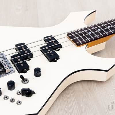 1985 B.C. Rich Warlock Bass NJ Series White Nikki Sixx w/ Active Preamp, Japan image 6