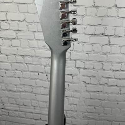 Telestar Mona (Silvertone/Danelectro 1457 Inspired) Electric Guitar w/Amplifier Case (Silver Sparkle) image 6