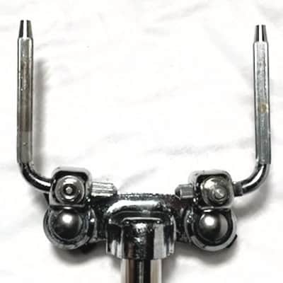 Ludwig 70s 781-2 19" Double Tom Holder w/3D Printed Reproduction #2847 Ludwig Logo Black T-Handles  - LDTH-107 image 7