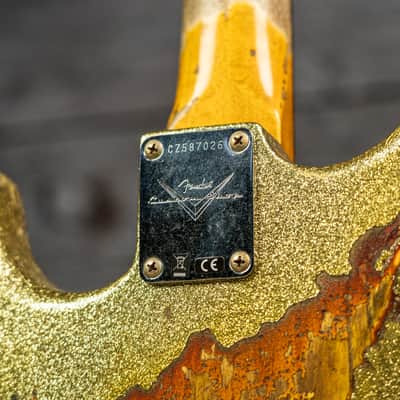 Fender Custom Shop 1961 Stratocaster Super Heavy Relic - 3A Rosewood Fingerboard, Gold Sparkle over 3-Tone Sunburst image 9