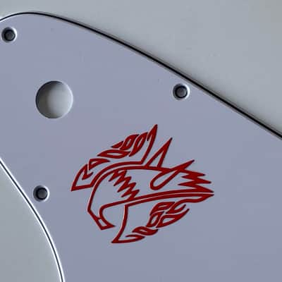 Gibson Firebird Bass Retro Logo Bird Guitar 3D Transfer Metal Sticker(Red) image 5