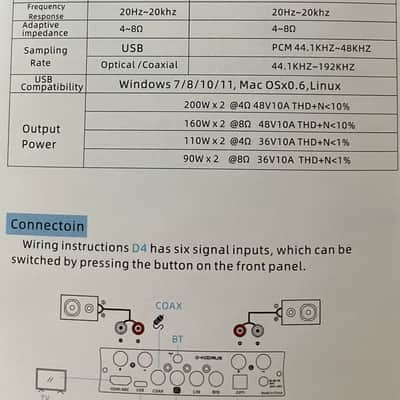 O-NOORUS D4 2-Channel Class D 200W Desktop Amplifier, Bluetooth, HDMI ARC USB image 6