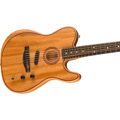 Fender American Acoustasonic Telecaster All-Mahogany EB Natural - Acoustic Guitar image 4