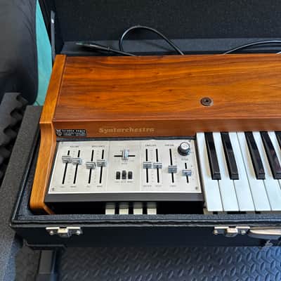 Farfisa Syntorchestra 37-Key String Synthesizer (Rare Brown Wood Version) SERVICED + hard case image 2