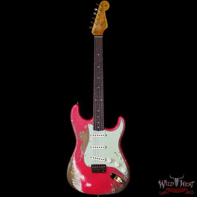Fender Custom Shop Wild West Guitars 25th Anniversary 1960 Stratocaster Hardtail Madagascar Rosewood Fretboard Heavy Relic Fiesta Red 7.20 image 3