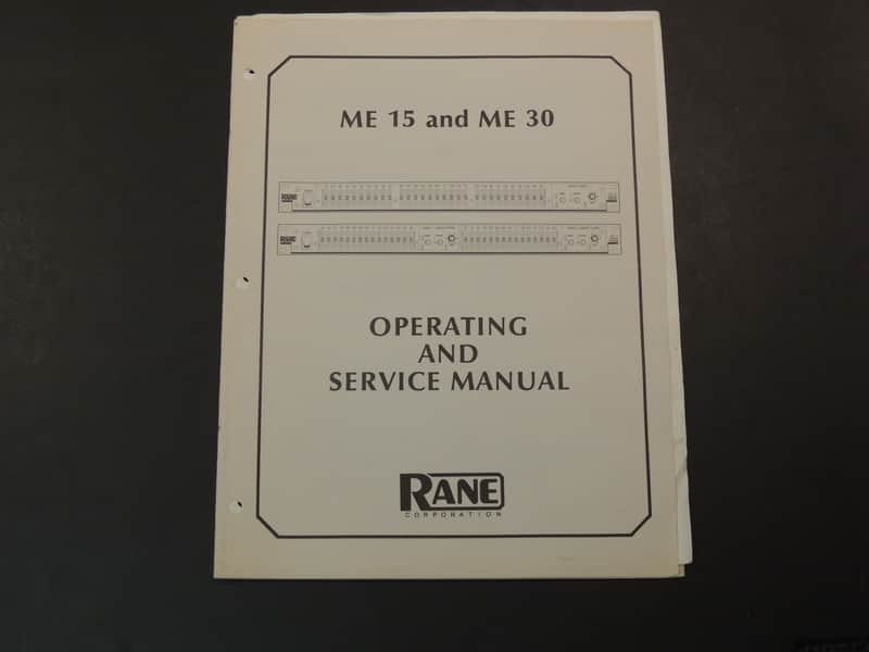 Rane Me 15 & Me 30 Operating & Service Manual [Three Wave Music] image 1
