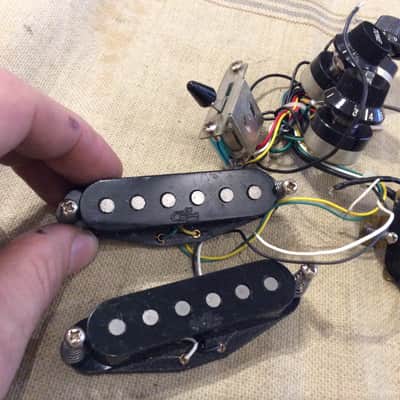 Used G&L Electric Guitar Import Wiring Harness Assembly & Pickups Legacy HSS Strat Style image 2