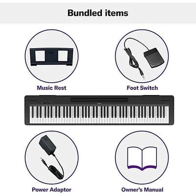 Yamaha P-145BT 88-key Digital Piano with Bluetooth - Black image 3