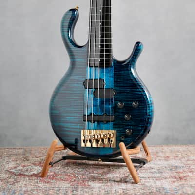 Pedulla 40th Anniversary Mark Egan Signature Buzz Fretless 2015 - Trans Blue image 6