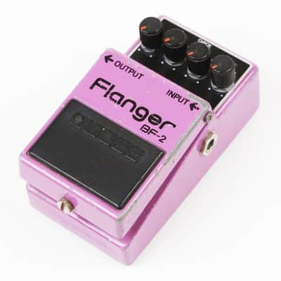 *RARE* (tested) 1980 Vintage Made In Japan Boss BF-2 Flanger Earliest 1st Version Original BBD Bucket Brigade MN3207 Chip & MN3102 Clock Driver & Silver Screw MIJ Black Label Purple in Orig. Box w/ Manual. image 4