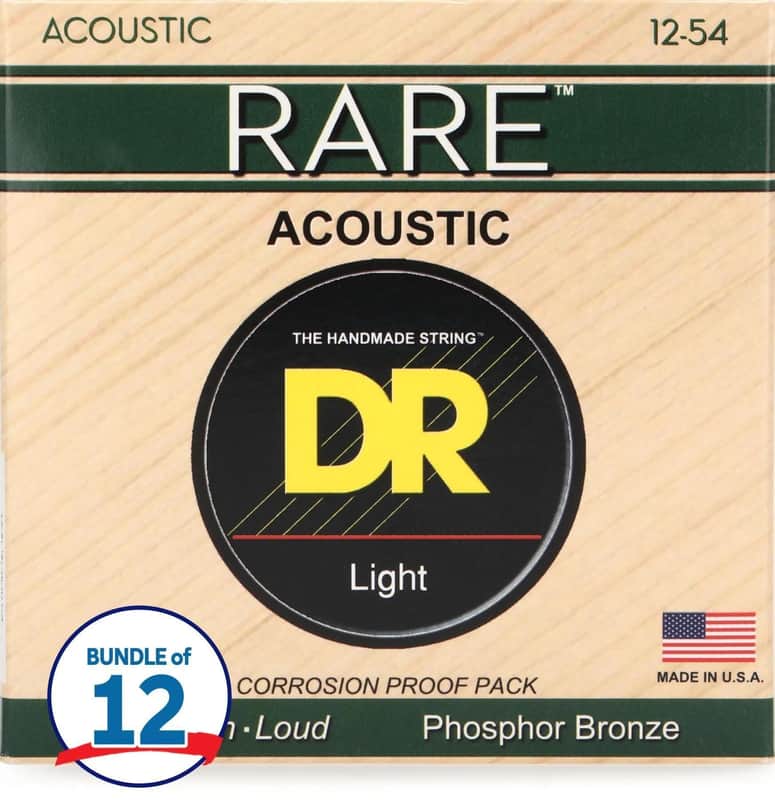 DR Strings RPM-12 Rare Phosphor Bronze Acoustic Guitar Strings - .012 - .054 Light (12 Pack) image 1
