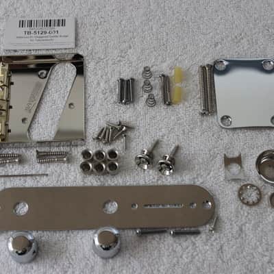 Fender/Wilkinson Telecaster Chrome Body Hardware Set Vintage 3-saddle Compensated Bridge TB-5129-001 image 2