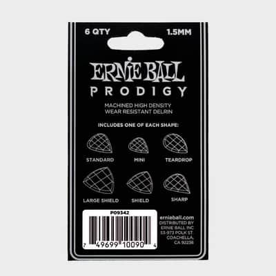 1.5mm Black Multipack Prodigy Picks 6-Pack Precision Machined High-Density Non-Slip-Textured Delrin Sharp-Attack Design image 2