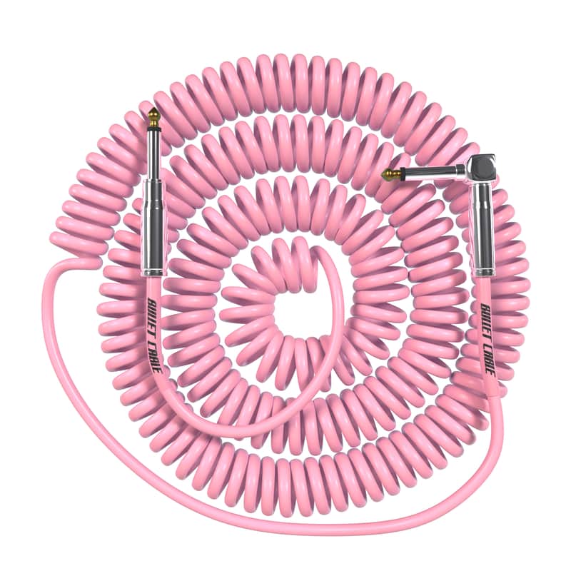 Bullet Cable Limited Edition 30′ Classic Pink Coil Cable image 1