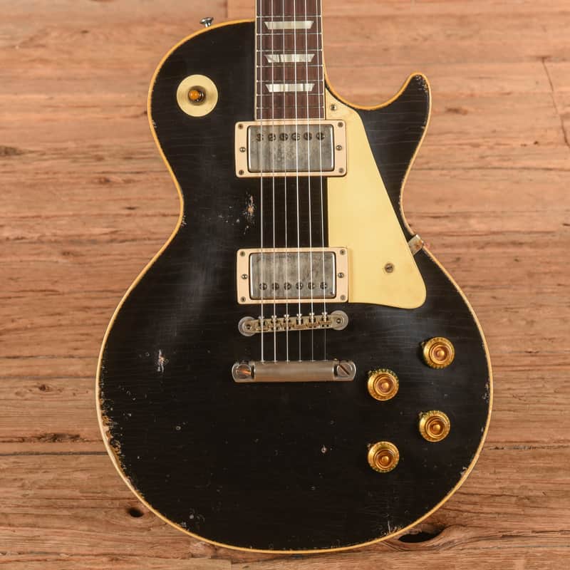 Gibson Murphy Lab '57 Les Paul Reissue Heavy Aged Ebony over Gold image 1