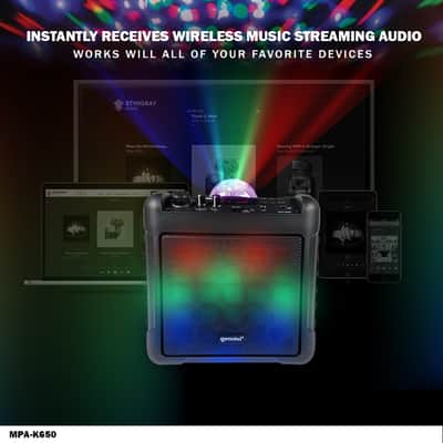 Refurbed MPA-K650 Karaoke Party Speaker Bluetooth® w/ Mic & LED Lights - 150W image 4