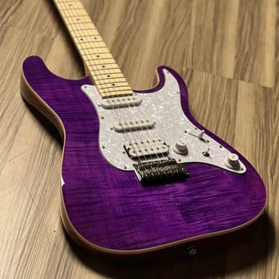 SQOE SEIB680 HSS with Flame Maple Top in Violet Purple image 1