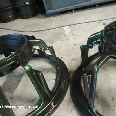 15" SPEAKER FRAMES UNIVERSITY C15 SUBWOOFER FRAMES WOOFER FRAMES SPEAKER PARTS PAIR ALUMINUM WITH CUSTOM PAINT image 8