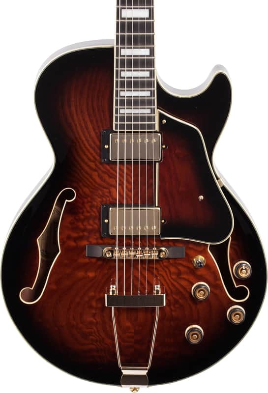 Ibanez AG95QA Artcore Expressionist Hollowbody Electric Guitar, Ebony Fingerboard, Dark Brown Sunburst image 1
