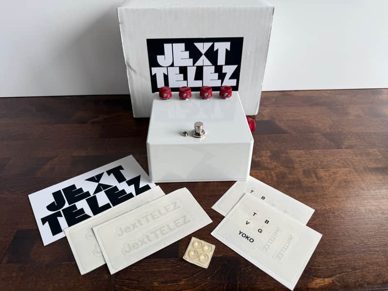 Jext Telez White Pedal V2 2017 - 2019 - White with Red Knobs image 1