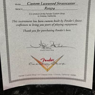 Fender Lacewood Stratocaster Custom Shop NAMM UK Showcase Tour American USA Orange Strat Turned Aluminum Aluminium Pick Guard 1 of 1 Electric Guitar image 5