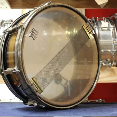 1960 Ludwig 5x14 Transition Badge Jazz Festival Snare Drum in Black and Gold Duco image 6