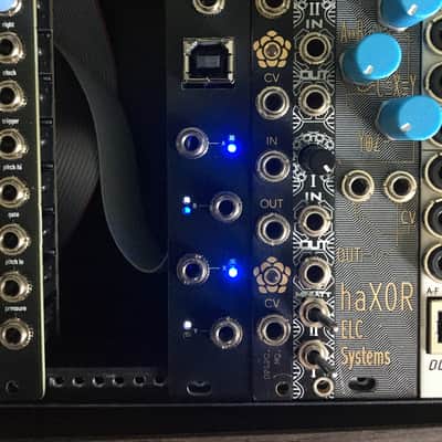 Plinky 4hp Expander (2 of 3, white/blue LEDs) - Black image 1