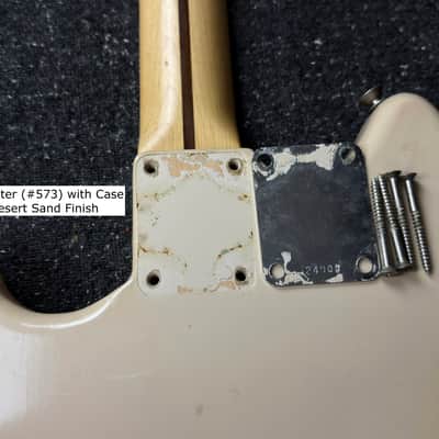 1957 Fender Musicmaster (#573) with Case Original Desert Sand Vintage Finish image 15