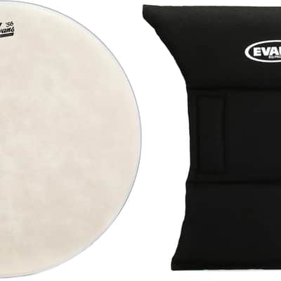 Evans EQ4 Calftone Bass Drumhead - 26 inch  Bundle with Evans EQ Pad Bass Drum Muffler image 1