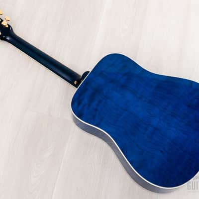 2022 Gibson Custom Shop Hummingbird Acoustic Electric Guitar Viper Blue Quilted Maple, Near-Mint w/ Case image 16